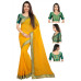 Embellished, Woven, Plain Bollywood Chiffon Saree  (Yellow)