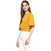 Casual Batwing Sleeve Solid Women Yellow Top