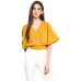 Casual Batwing Sleeve Solid Women Yellow Top