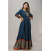 Embroidered Rayon Blend Stitched Anarkali Gown  (Blue)