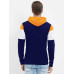 Color Block Men Hooded Neck White, Blue, Orange T-Shirt