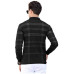 Checkered Men Polo Neck Black T-Shirt